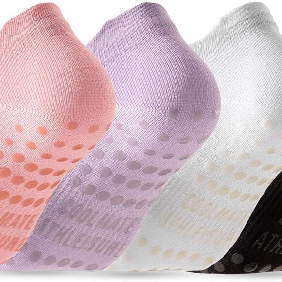 COOLMATE Pilates Socks with Grips for Women, Yoga Socks, Crew Non Slip Women for - Picture 7 of 8